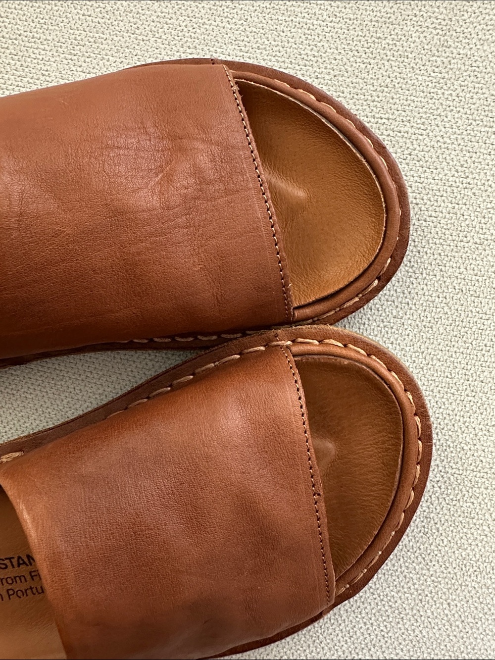 VIBAe SAINT TROPEZ LEATHER SLIDES SANDALS IN BROWN SIZE 36 - Picture 4 of 10